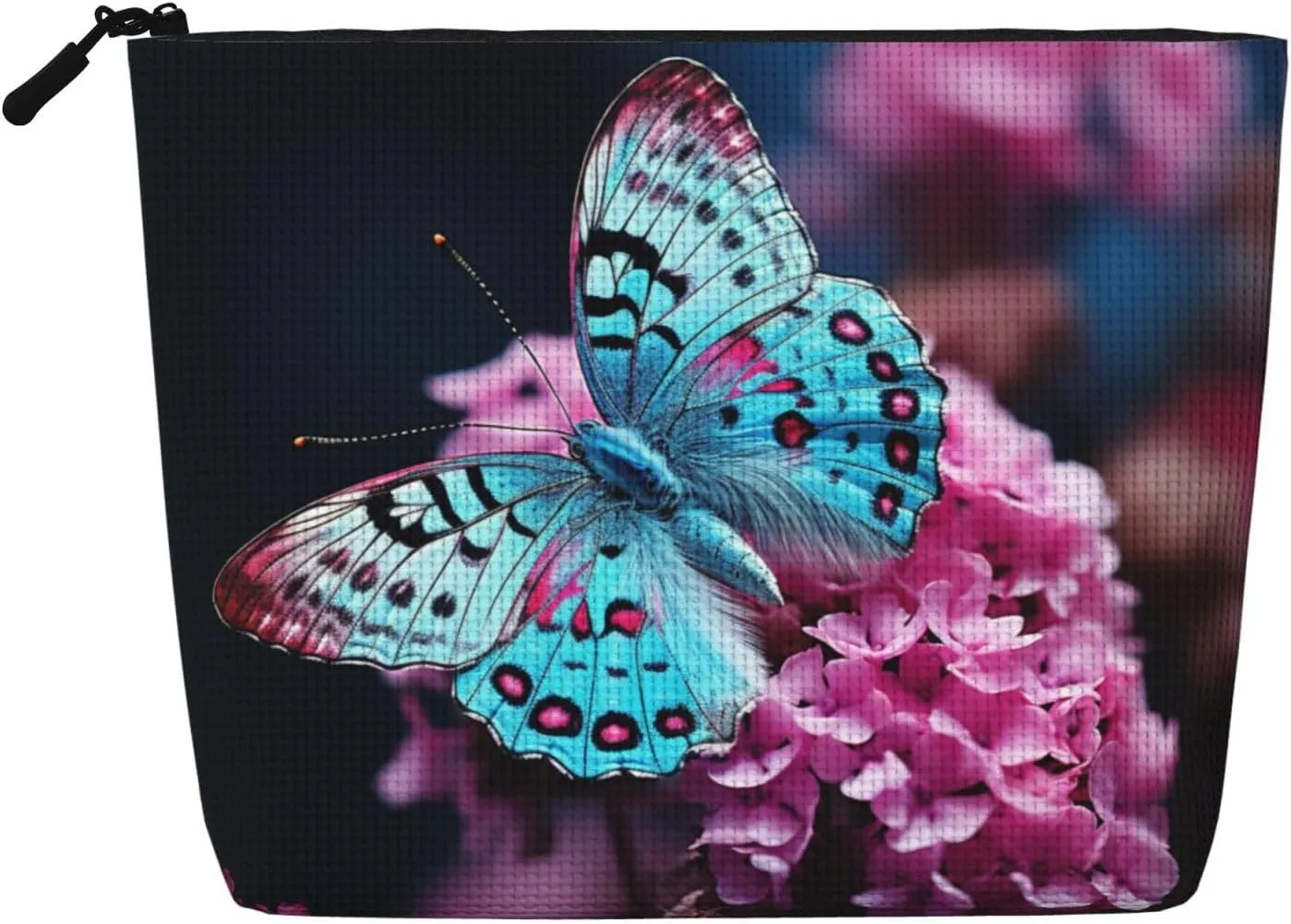 Sun Butterflies Flowers Print Cosmetic Bags for Women Large Capacity Purse Travel Toiletry Zipper Storage Pouch