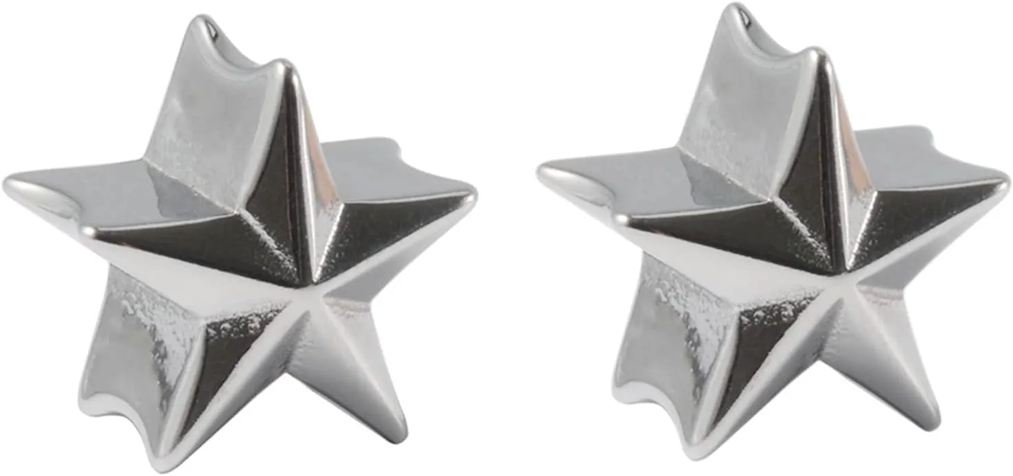 Surgical Steel Ear Gauges Men, Piercing Jewelry Silver Star Plugs Ear Piercing Jewelry