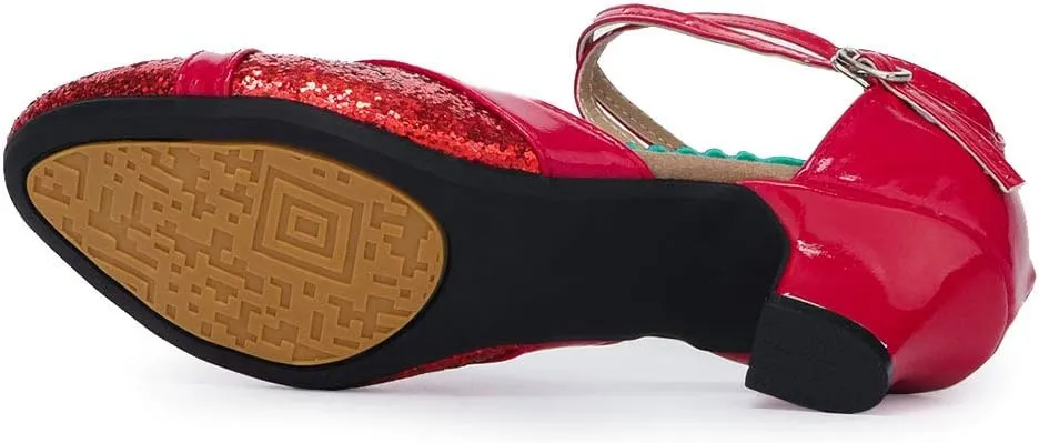 SWDZM Ballroom Dance Shoes Women Low Heel Closed Toe Latin Salsa Practice Dance Shoes