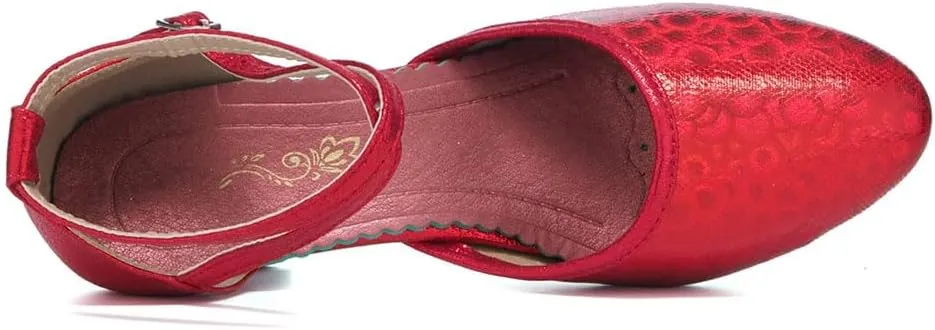 SWDZM Closed Toe Latin Dance Shoes for Women Ballroom Character Modern Tango Salsa Performance Dancing Shoes Low Heel