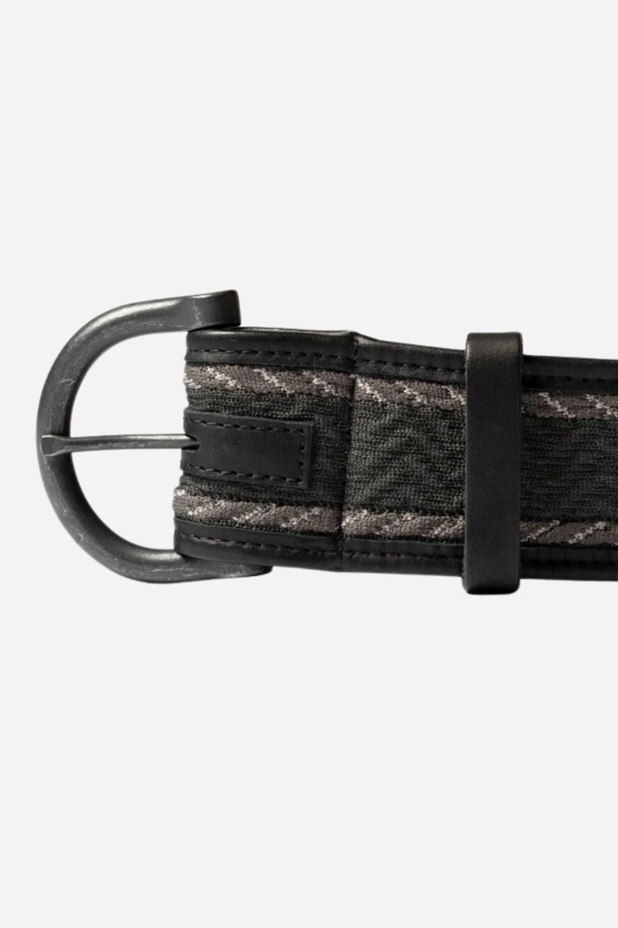 The Chelsea Textured Knit Leather Belt - Black