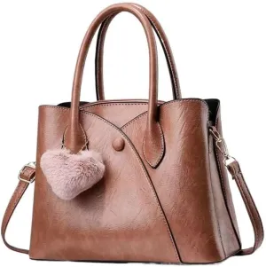 Top-Handle Bags Satchel Leisure Solid Shoulder Bag with Pocket Wristlets Women Stylish Handbag Tote Bag Faux Leather
