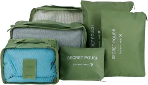 Travel Luggage Organizer, Luggage Storage Set Packing Organizer Bags Travel Packing Cubes Travel Carry on Luggage Organizers(Green)