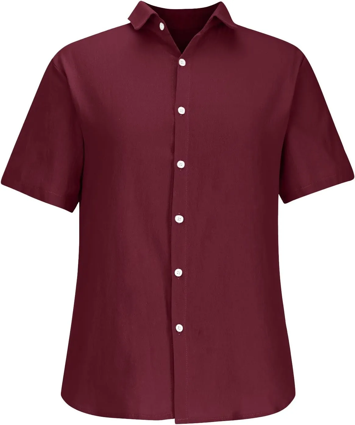 Uillui Mens Cotton Linen Tshirt Shirts Casual Work Dress Short Sleeve Button Down Shirts Summer Hawaiian Beach Cuban Shirt
