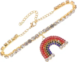 VALICLUD Fashion Rhinestone Anklet Beach Jewelry Anklet Decorative Foot Jewelry Chain Multi-occasion