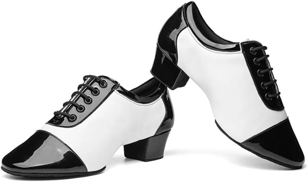 VEACAM Ballroom Dance Shoes for Men, Leather Modern Dancing Practice Shoes for Salsa Latin Tango Waltz