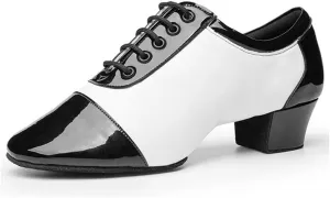 VEACAM Ballroom Dance Shoes for Men, Leather Modern Dancing Practice Shoes for Salsa Latin Tango Waltz