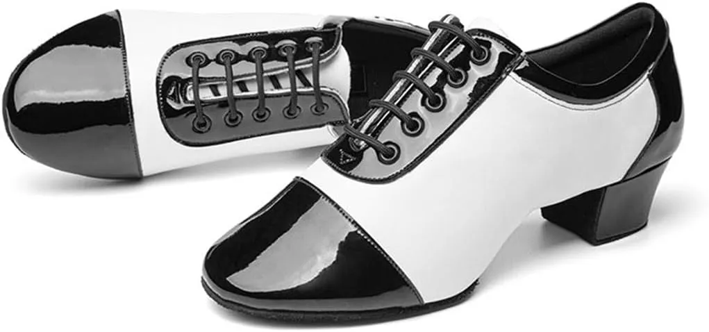 VEACAM Ballroom Dance Shoes for Men, Leather Modern Dancing Practice Shoes for Salsa Latin Tango Waltz