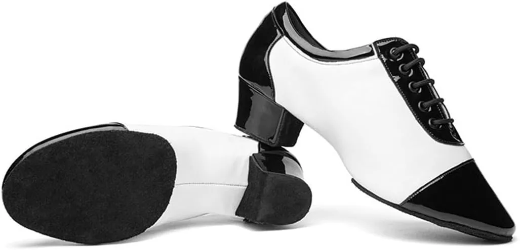 VEACAM Ballroom Dance Shoes for Men, Leather Modern Dancing Practice Shoes for Salsa Latin Tango Waltz