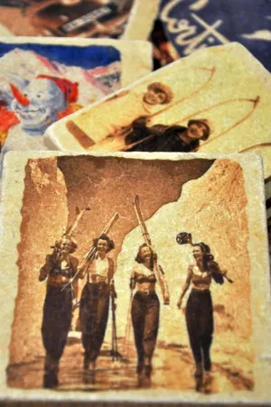 Vintage Marble Ski Coaster - Mt. Lassen Girls
