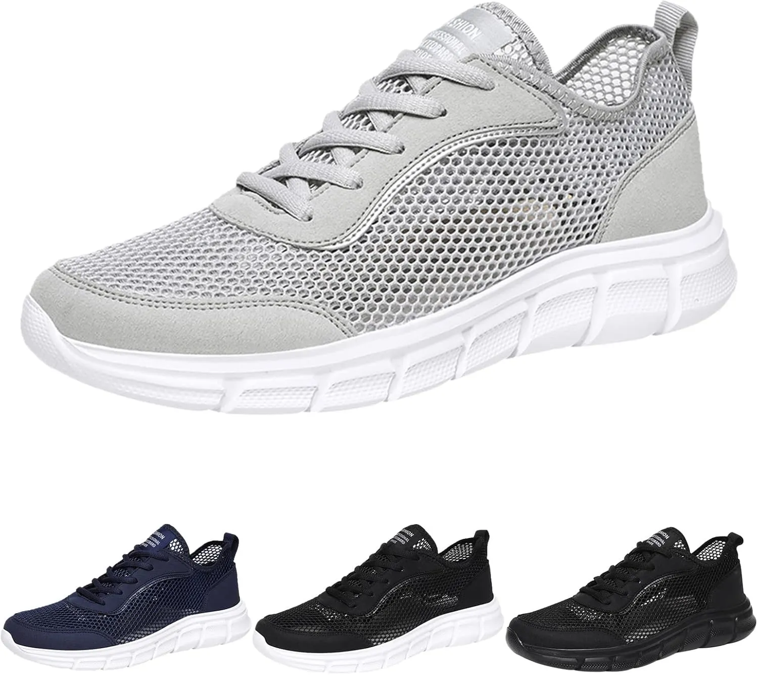 Walking Shoes for Men Mens Casual Tennis Shoes Men's Supportive Running Athletic Sneakers Blue Tennis for Men Comfortable Breathable Lightweight White Leather Sneakers