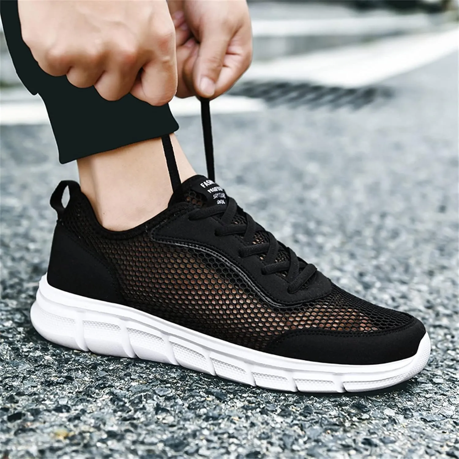 Walking Shoes for Men Mens Casual Tennis Shoes Men's Supportive Running Athletic Sneakers Blue Tennis for Men Comfortable Breathable Lightweight White Leather Sneakers