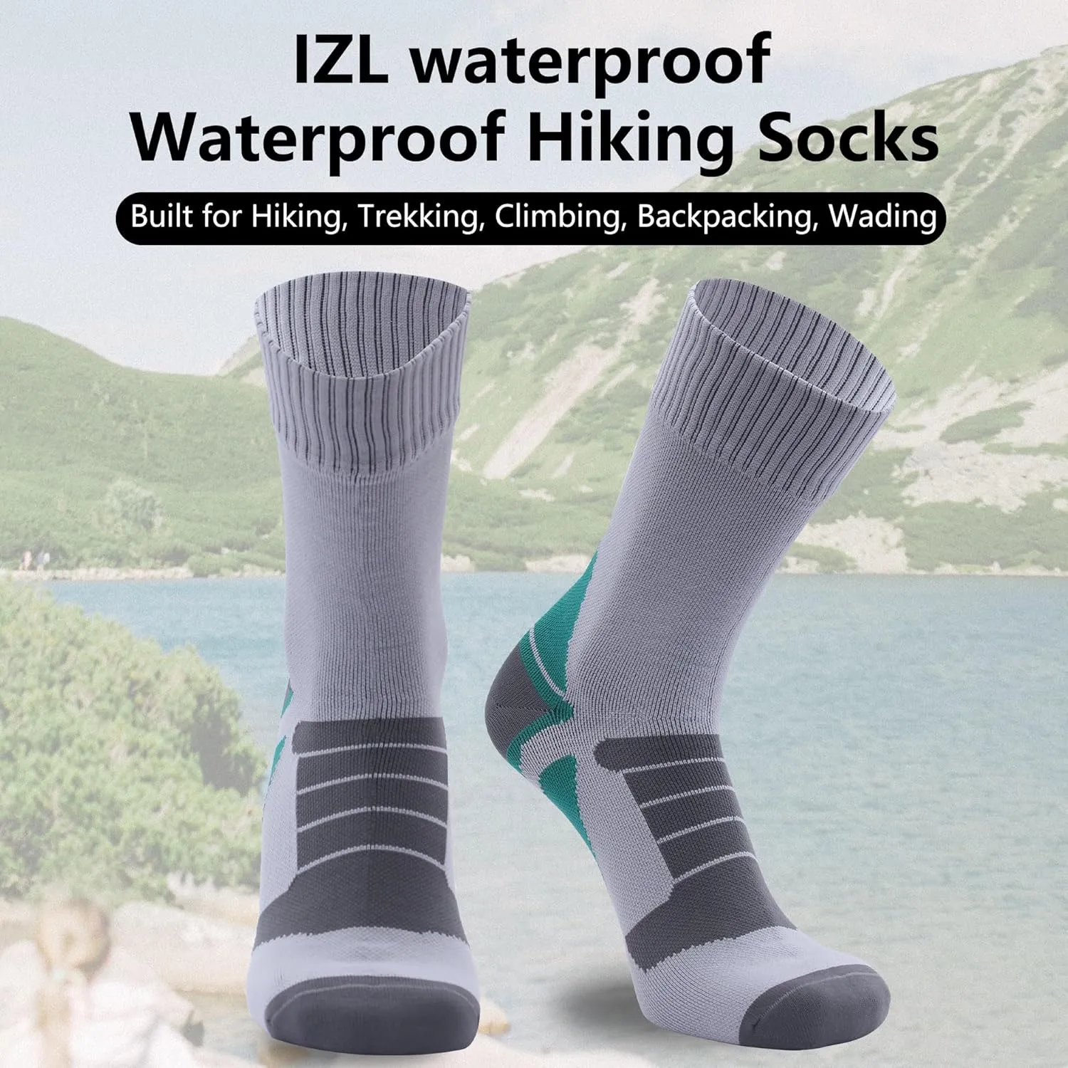 Waterproof Socks for Men Women, Outdoor Sports Breathable Waterproof Socks for Hiking Camping Wading Trekking