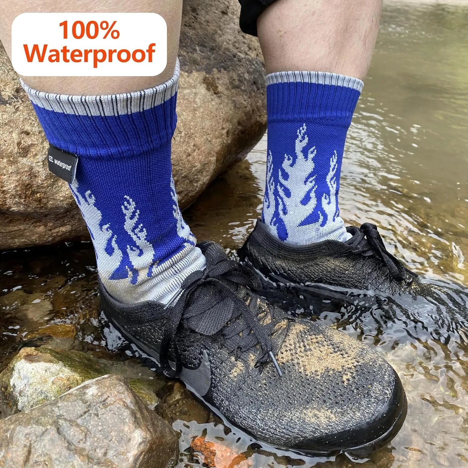 Waterproof Socks for Men Women, Outdoor Sports Breathable Waterproof Socks for Hiking Camping Wading Trekking