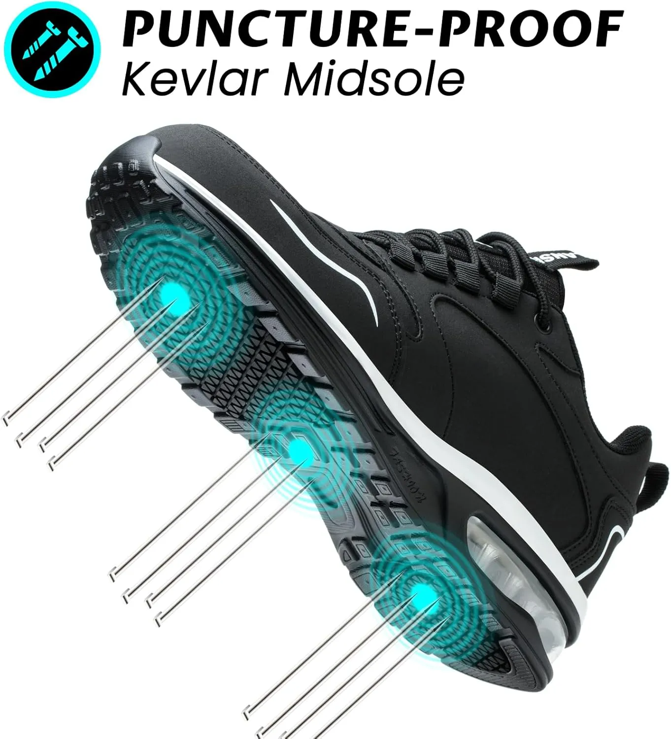 Waterproof Steel Toe Shoes for Women Non Slip Puncture Proof Safety Work Sneakers Comfortable Lightweight Fashion Footwear for Industrial Construction and Food Service