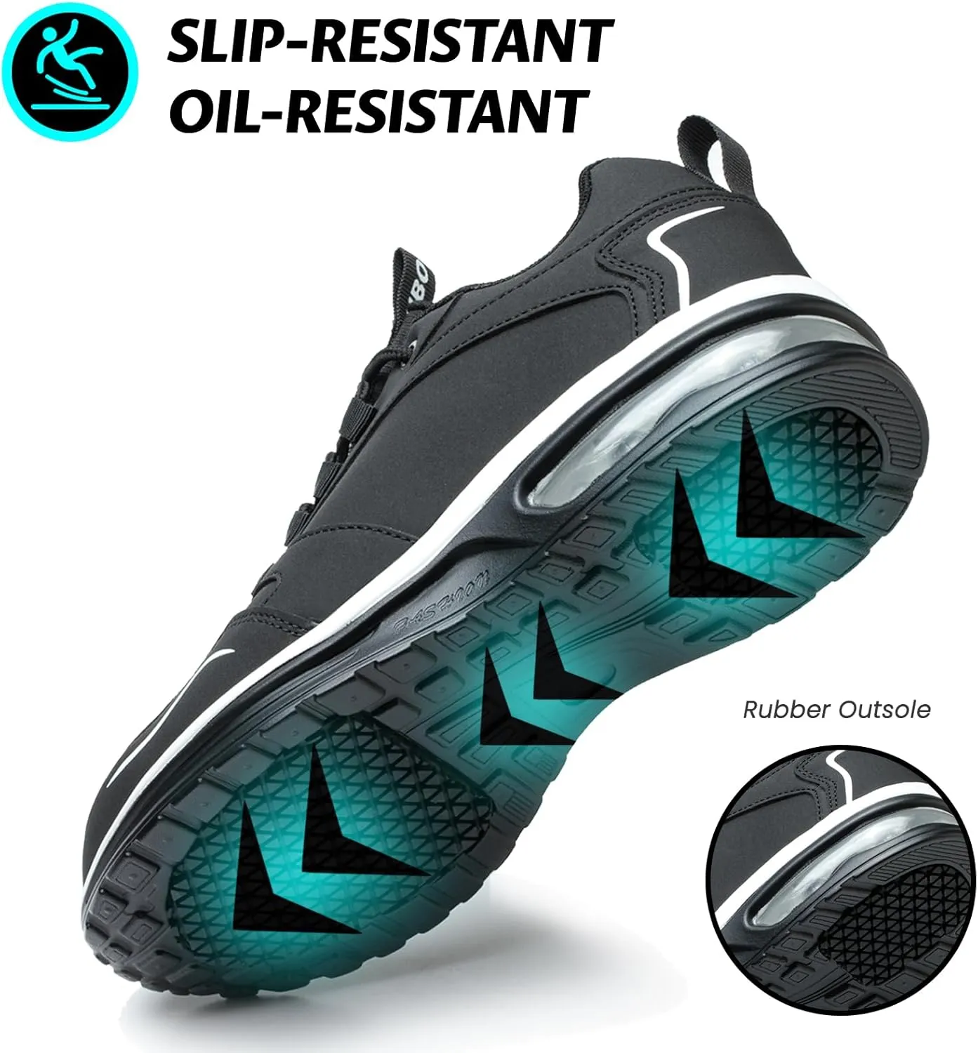 Waterproof Steel Toe Shoes for Women Non Slip Puncture Proof Safety Work Sneakers Comfortable Lightweight Fashion Footwear for Industrial Construction and Food Service