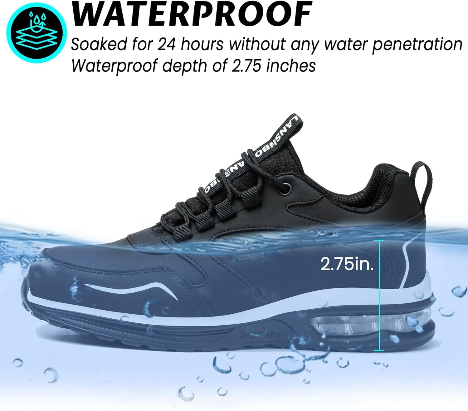 Waterproof Steel Toe Shoes for Women Non Slip Puncture Proof Safety Work Sneakers Comfortable Lightweight Fashion Footwear for Industrial Construction and Food Service