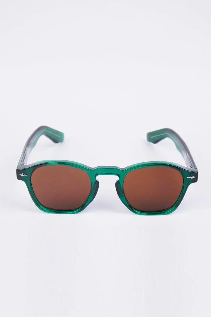 Wayfarer Sunglasses - Green & Brown