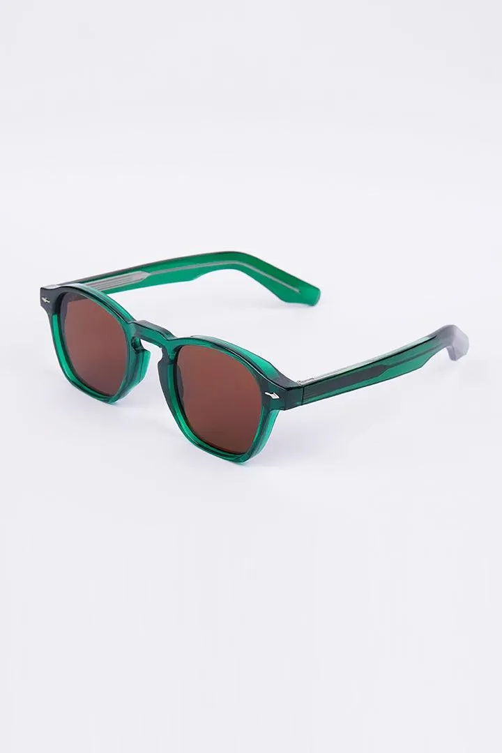 Wayfarer Sunglasses - Green & Brown