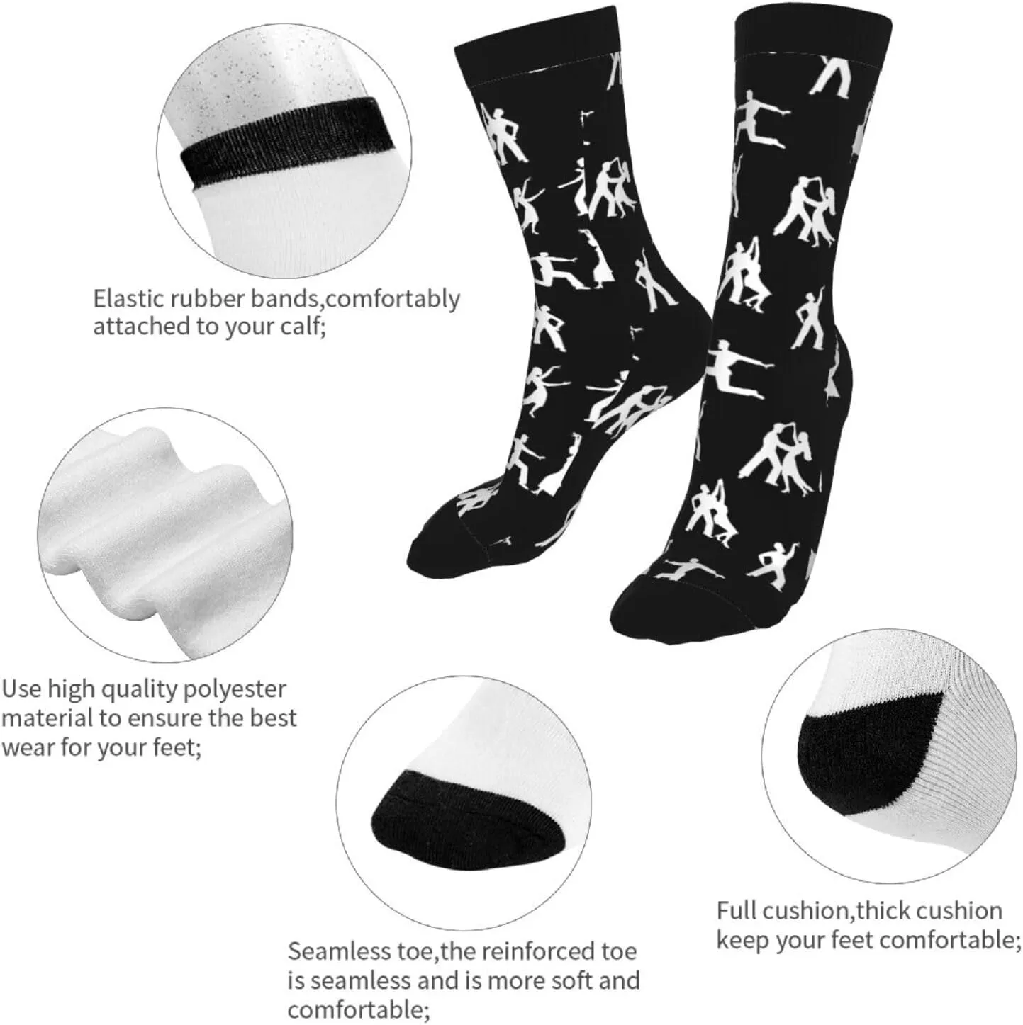 WILL BUDXEG Casual Novelty Funny Crew Socks Fashion Comfortable Men'S And Women'S Crazy Dress Socks
