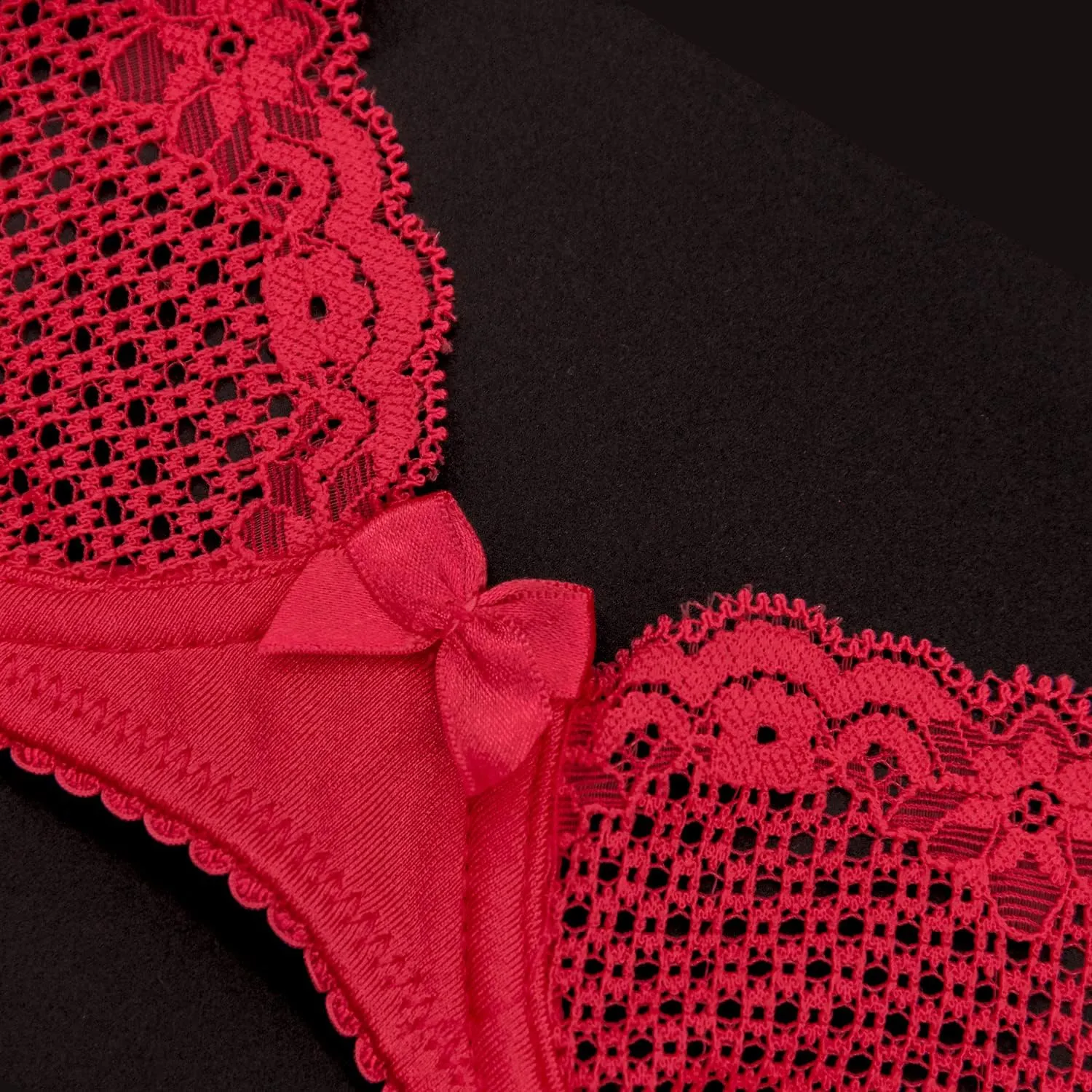 Wingslove Women's See Through Lace Balconette Sexy Unlined Demi Cup Underwire Non-Padded Lingerie