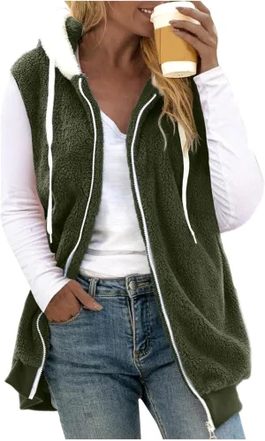 Winter Coat For Women 2023 Fuzzy Fleece Jacket Hooded Color Block Thermal Coat Oversized Fluffy Sherpa Outerwear