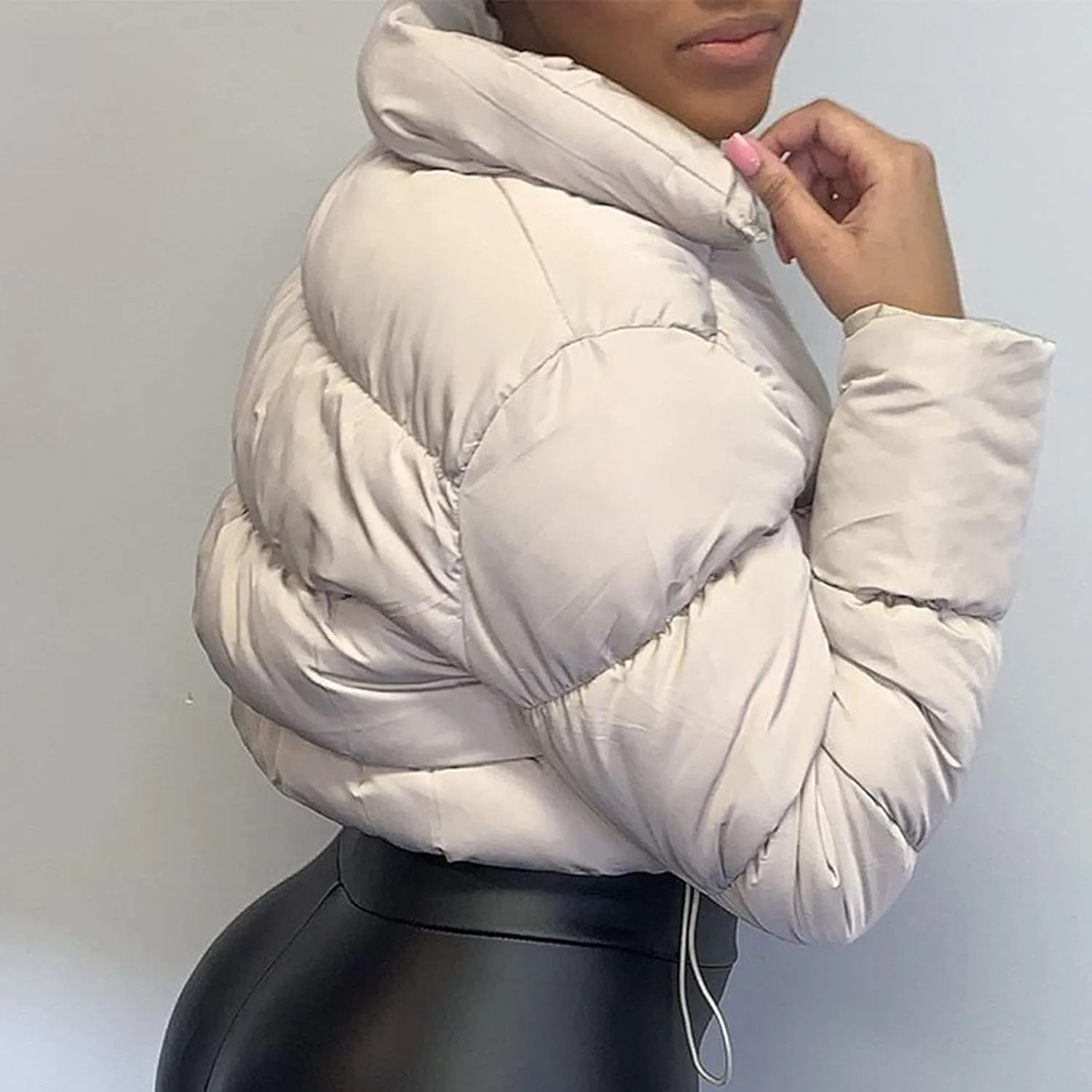 Winter Coat Women's Women's Winter Solid Short Bread Down Jacket Stand Up Collar Outerwear Padded Thick Jackets