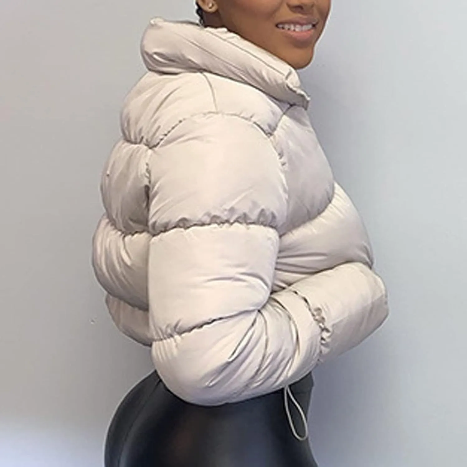 Winter Coat Women's Women's Winter Solid Short Bread Down Jacket Stand Up Collar Outerwear Padded Thick Jackets