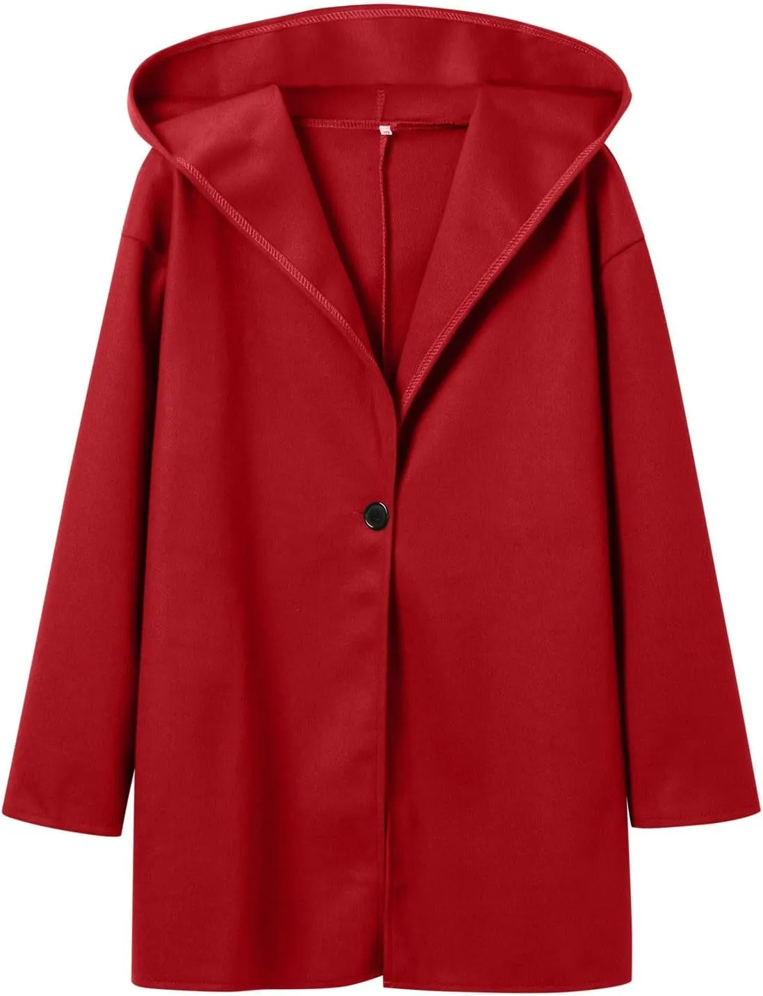 Winter Jacket for Women Long Sleeve Solid Color Lapel Neck Open Front Cardigan Jackets Button Down Loose Fit Coat