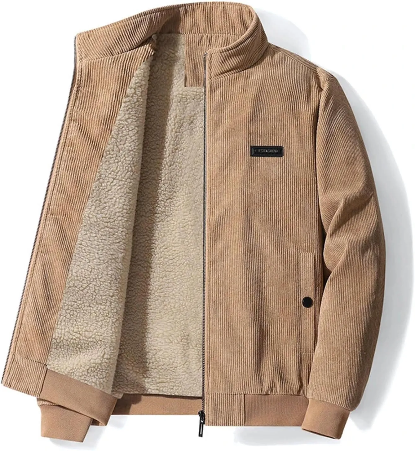 Winter Men's Corduroy Jackets Casual Outwear Thick Windbreaker Jackets Fleece Warm Jacket