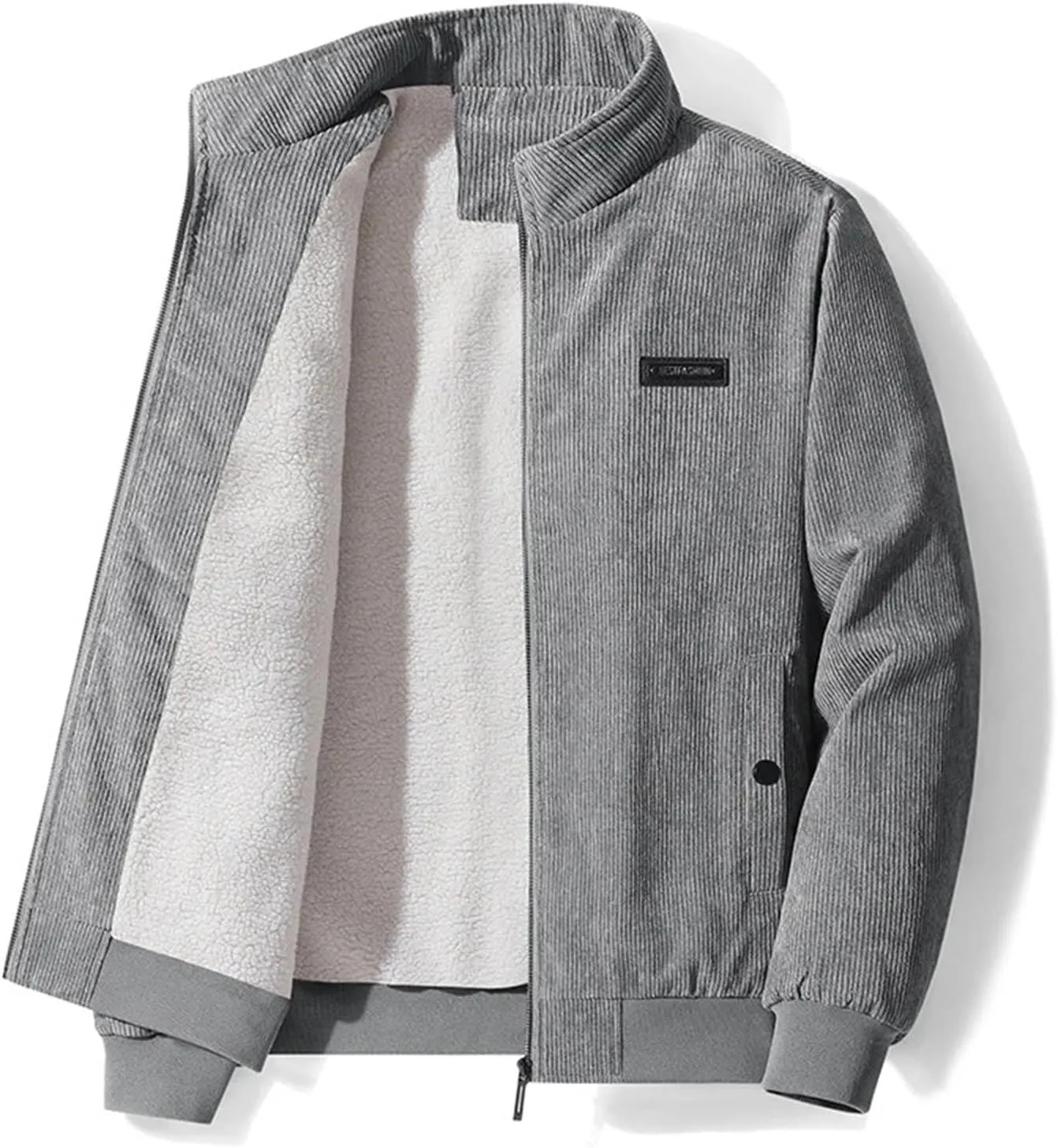 Winter Men's Corduroy Jackets Casual Outwear Thick Windbreaker Jackets Fleece Warm Jacket