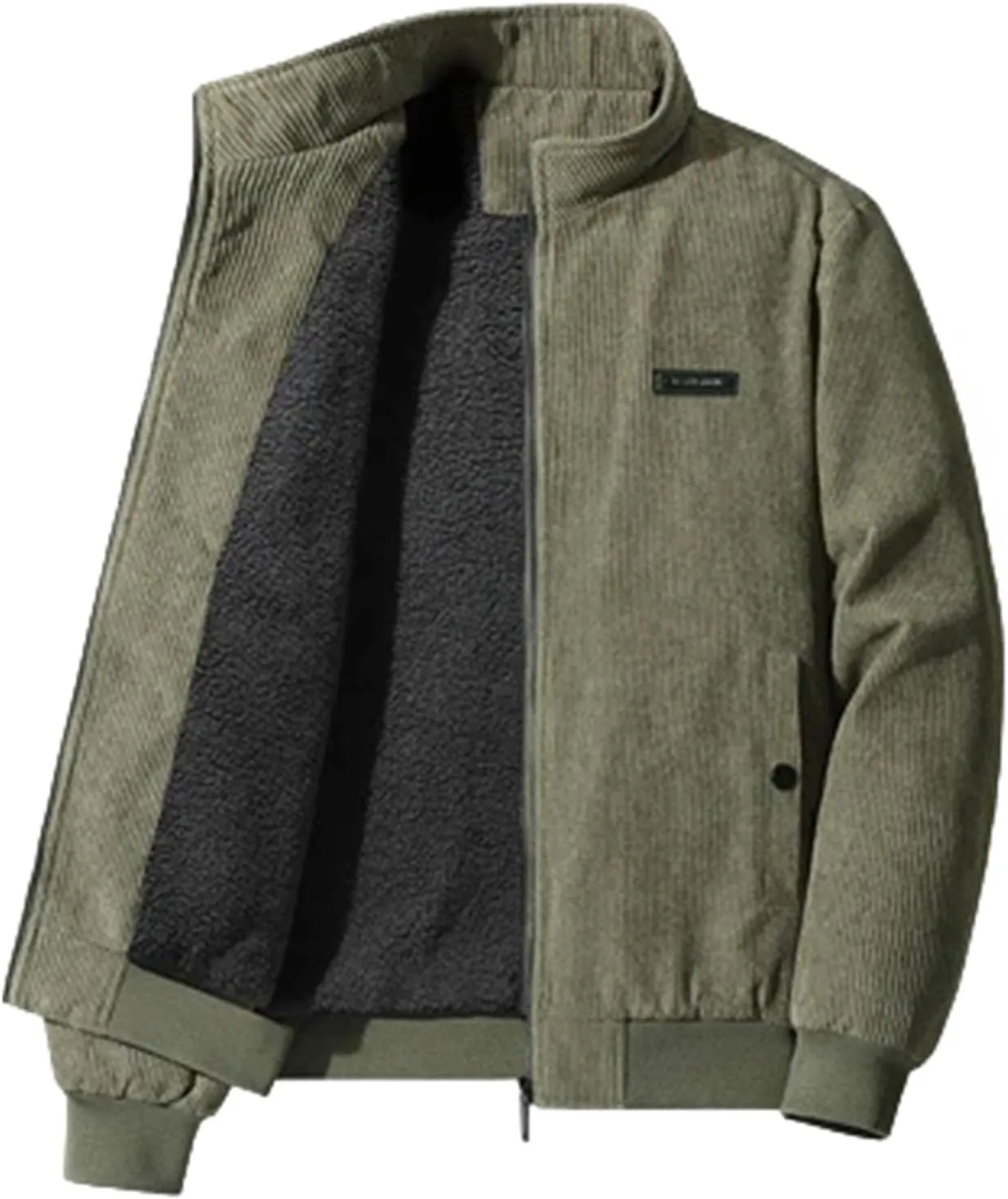 Winter Men's Corduroy Jackets Casual Outwear Thick Windbreaker Jackets Fleece Warm Jacket