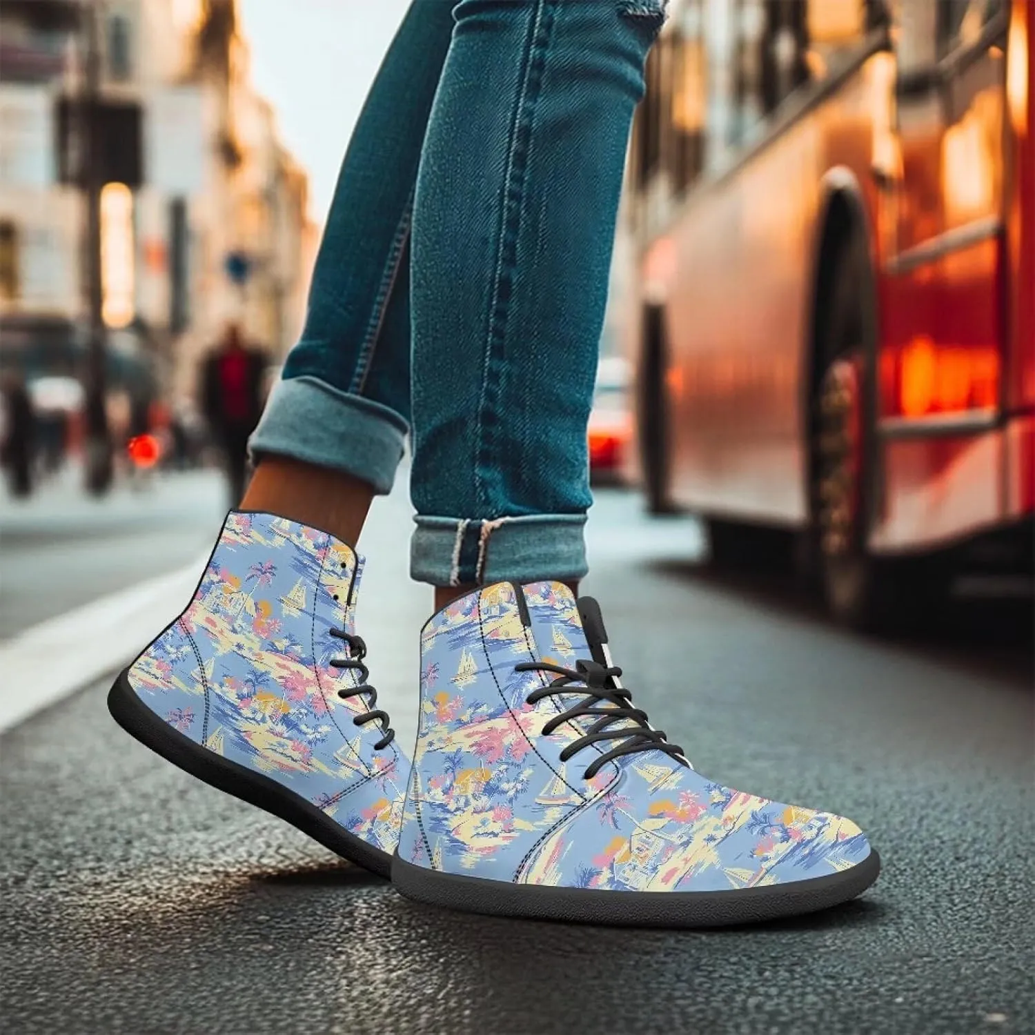 Woman Barefoot Shoe Minimalist Wide Toe Running Shoes Fashion Zero Drop Sole Casual Sneakers for Camping US 6-13.5 Black Sole