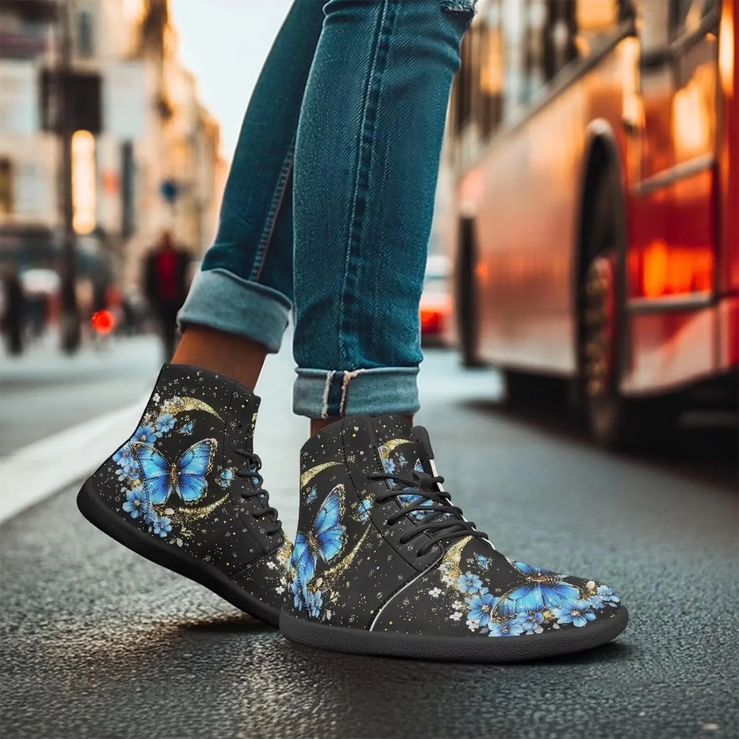 Woman Barefoot Shoe Minimalist Wide Toe Running Shoes Fashion Zero Drop Sole Casual Sneakers for Camping US 6-13.5 Black Sole