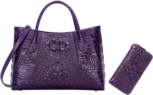 Women Handbags Crocodile Top Handle Bag Designer Satchel Bags For Women Wristlet Wallet for Women Crocodile Leather Wallet Ladies Clutch Purse