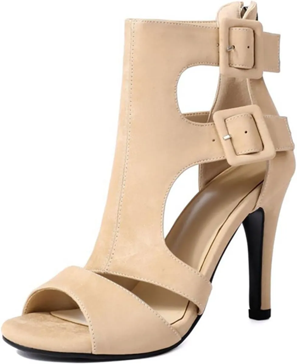 Women Latin Dance Shoes High Heel Peep Toe Salsa Party Ballroom Performance Dancing Boots,DS-3893-Rubber Sole-3.74" heel