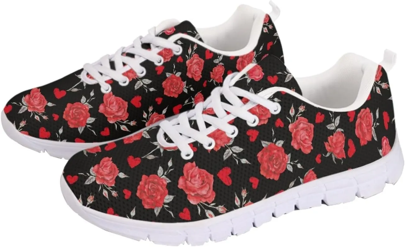 Women Running Shoes Slip on Walking Shoes Soft Athletic Tennis Shoes Lace up Workout Sneakers Lightweight Mesh