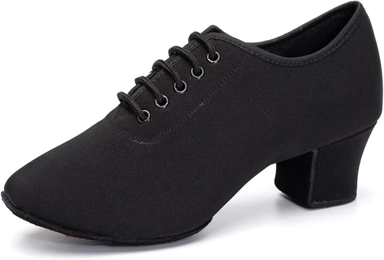 Women's Ballroom Dance Shoes Closed Toe Lace-up Suede Sole Professional Modern Salsa Latin Teaching Practice Performance Dance Shoes,Black,9