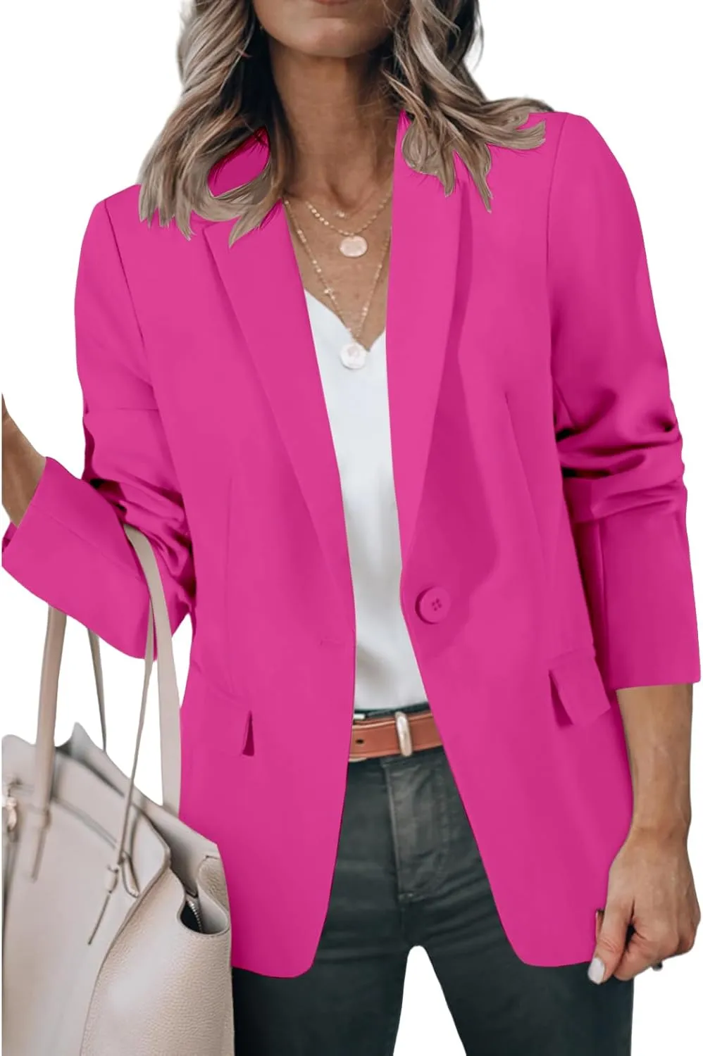 Womens Blazer Business Casual Dressy Long Sleeve Jackets Open Front Work Office Dressy Suit Jackets Summer Cardigan