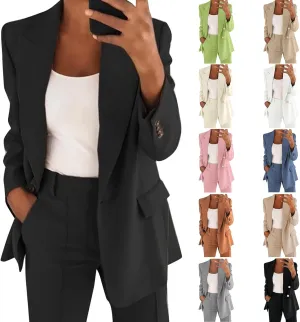 Womens Business Casual Work Jackets Open Front Professional Office Fall Blazer Jackets Plus Size Suit Cardigan Jacket