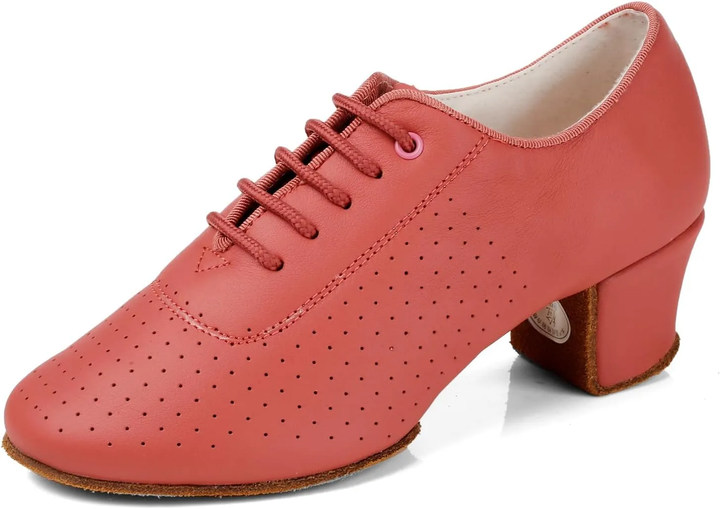 Women's Close Toe Dance Shoes Lace up Ballroom Salsa Practice Dance Shoes Suede Sole