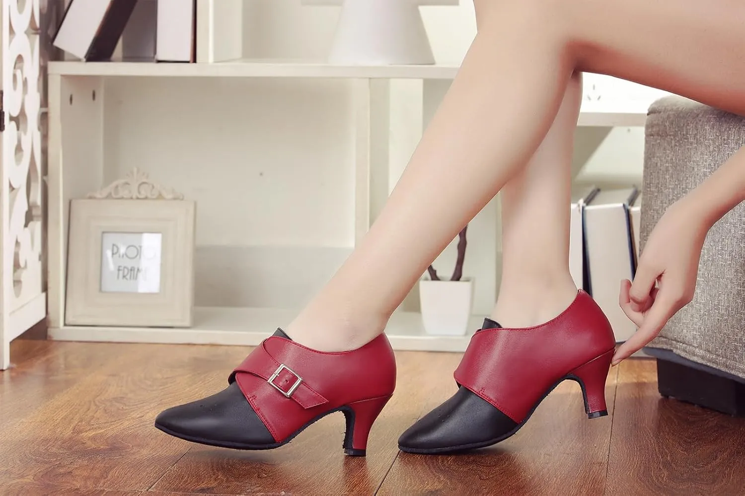 Women's Closed-Toe Ballroom Waltz Wedding Performance Practice Professional Dance Shoes