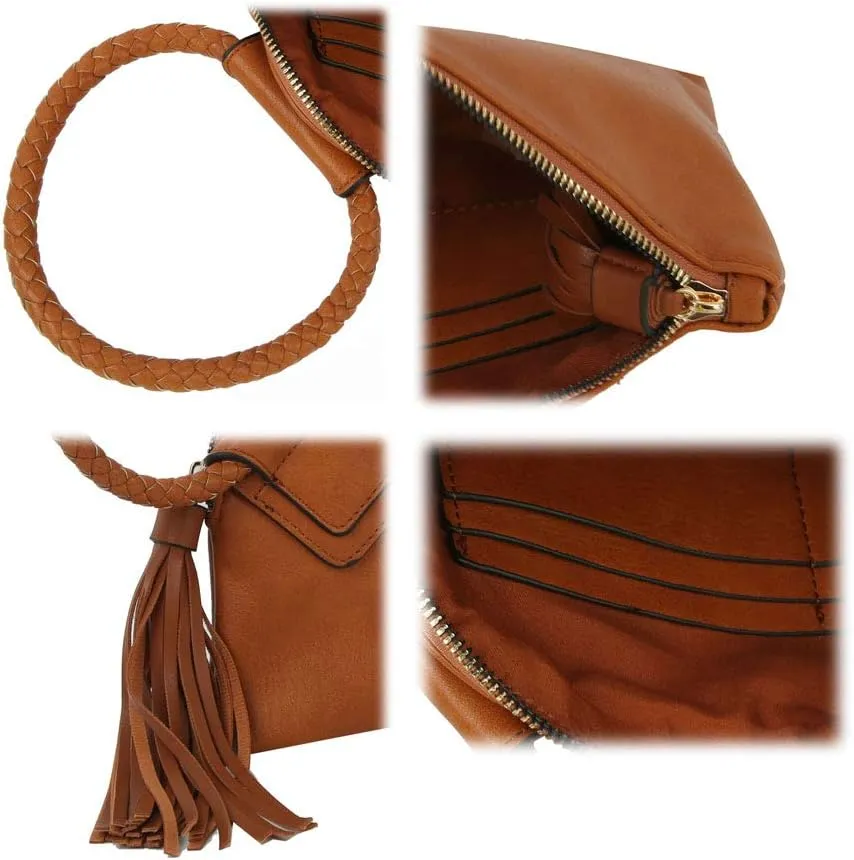 Womens Clutch Purse Wristlet Wallet Evening w/Hand Strap Casual Formal Vegan Leather - Metro Muse