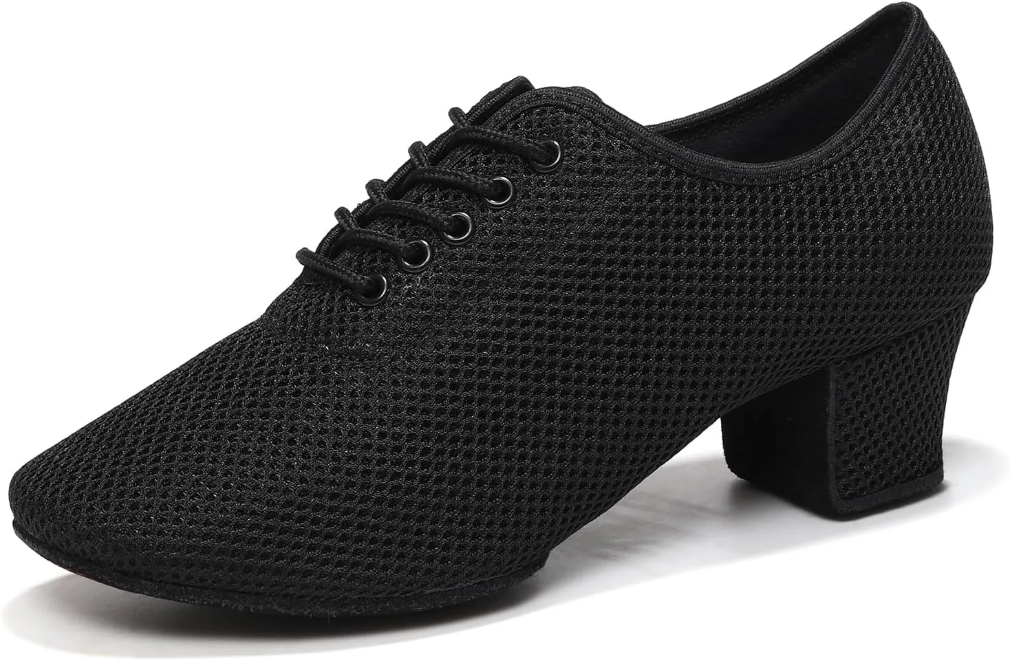 Women's Dance Shoes Close Toe Low Heel Lace up Latin Salsa Ballroom Practice Teaching Shoes