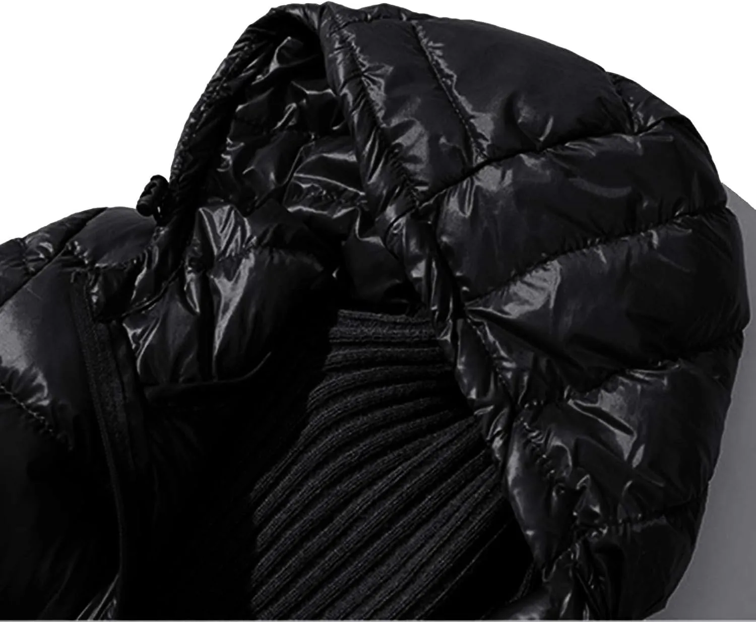 Womens Fashion Drawstring Solid Long Puffer Coat Warm Casual Slim Fit Quilted Down Jacket Zipper Hooded Outdoor Outwear