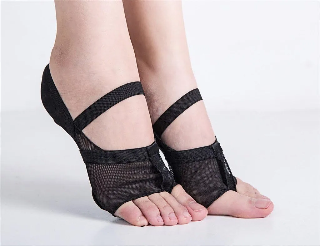 Women's Full Body Dance Foot Undies Lyrical Skin Shoes Mesh Stretch Kids Dance Paws Socks
