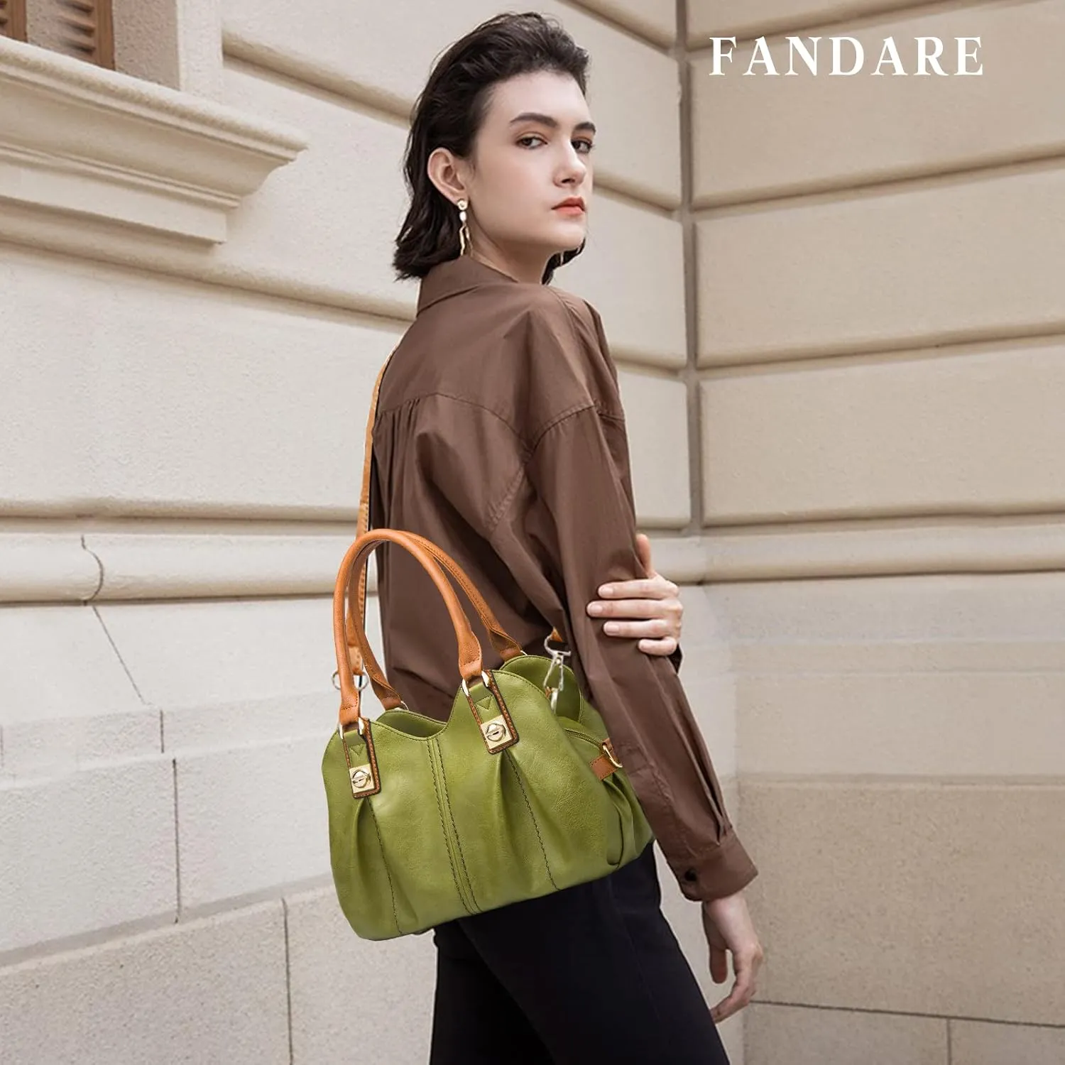 Women's Handbags Cloud pleated Top-handle Bags Ladies Waterproof Shoulder Bag Soft Leather Cross-Body Bags 4 Pcs Set
