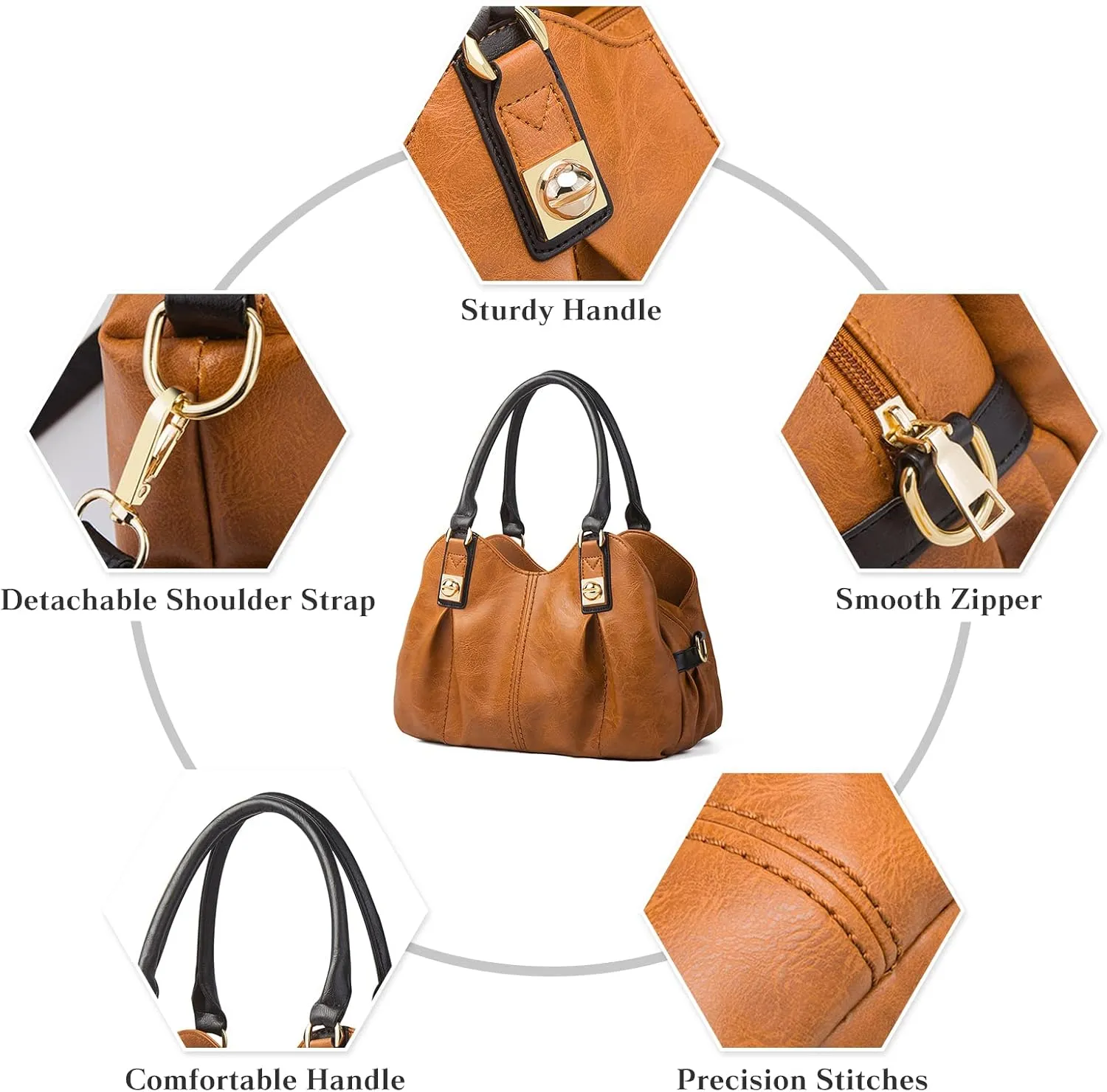 Women's Handbags Cloud pleated Top-handle Bags Ladies Waterproof Shoulder Bag Soft Leather Cross-Body Bags 4 Pcs Set