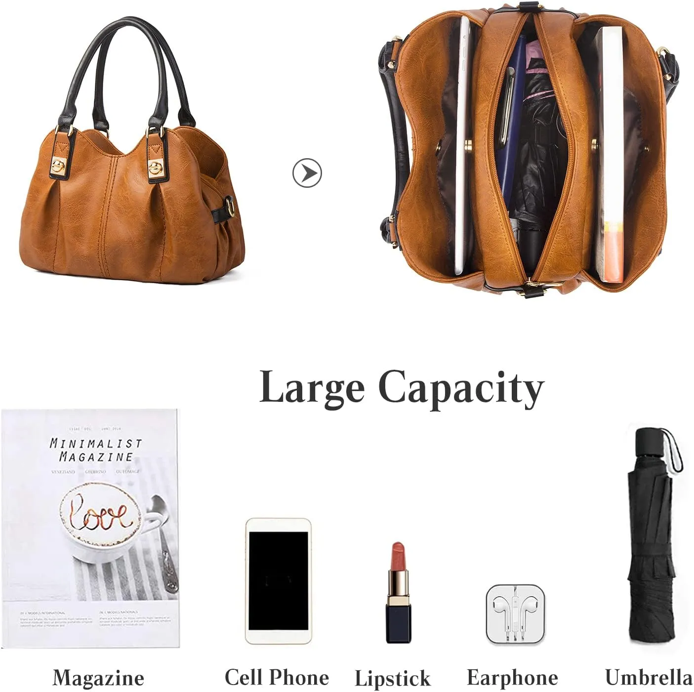 Women's Handbags Cloud pleated Top-handle Bags Ladies Waterproof Shoulder Bag Soft Leather Cross-Body Bags 4 Pcs Set