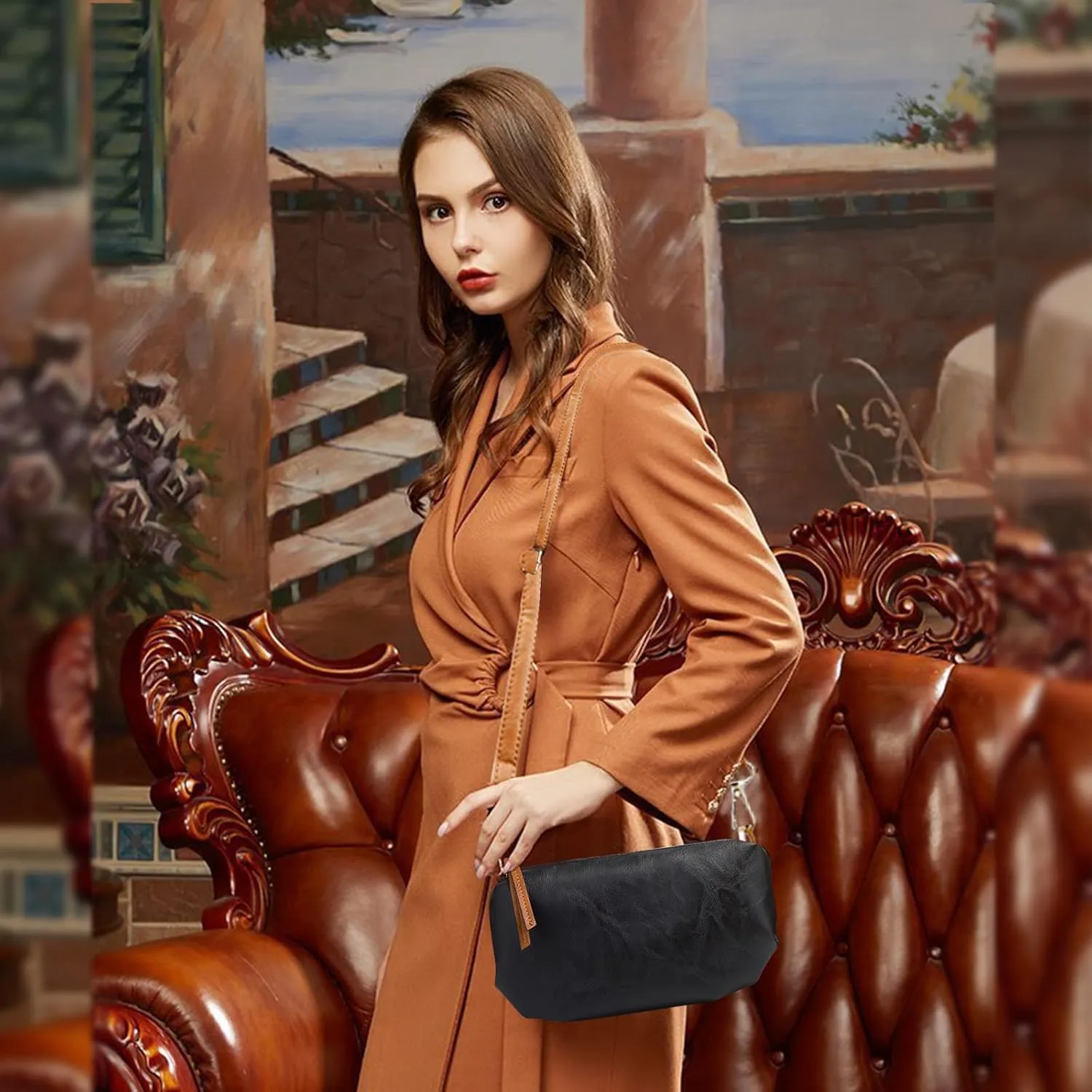 Women's Handbags Cloud pleated Top-handle Bags Ladies Waterproof Shoulder Bag Soft Leather Cross-Body Bags 4 Pcs Set